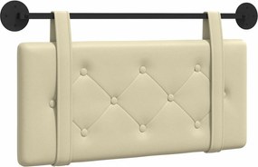 vidaXL Κρεμαστό Κεφαλάρι Επιτοίχιο Κρεμ 80 cm Τεχνητό Δέρμα