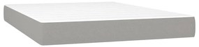 vidaXL Κρεβάτι Boxspring με Στρώμα &amp; LED Αν.Γκρι 140x190εκ. Υφασμάτινο