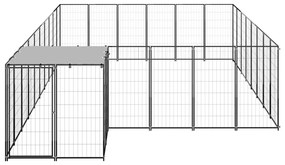 vidaXL Σπιτάκι Σκύλου Μαύρο 15,73 μ² Ατσάλινο