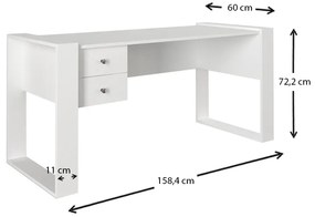Γραφείο εργασίας Fernando Megapap χρώμα λευκό 158,4x60x72,2εκ.
