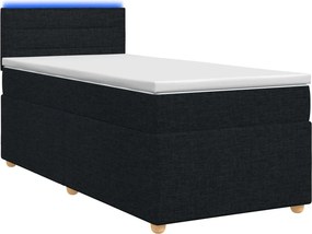 vidaXL Κρεβάτι box spring με στρώμα Μαύρο 100 x 200 cm Ύφασμα