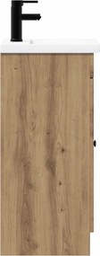 vidaXL Καθρέφτης μπάνιου με νιπτήρα Artisan Δρυς 42 x 40 x 84,5 εκ