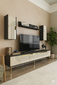 Stewehome Σετ μοντέρνας σύνθεσης τηλεόρασης με ράφι 180x30x41 cm