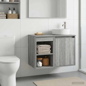 vidaXL Ντουλάπι Μπάνιου Γκρι Sonoma 30 x 44,5 x 50 εκ.