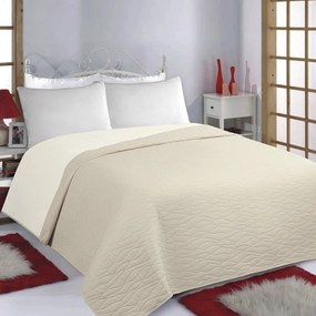 Κουβερλί Μονό (170x220) 2 Όψεων Silk Fashion Waves Beige-Ivory