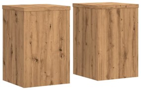 vidaXL Βάσεις Φυτών 2 τεμ. Αρτισιανή Δρυς 25x25x35 εκ. Επεξ. Ξύλο