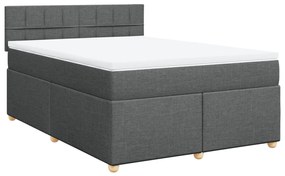 ΚΡΕΒΑΤΙ BOXSPRING ΜΕ ΣΤΡΩΜΑ ΣΚΟΥΡΟ ΓΚΡΙ 160X200 ΕΚ ΥΦΑΣΜΑΤΙΝΟ 3289032