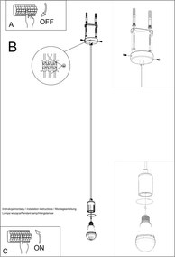 Κρεμαστό φωτιστικό EDISON μαύρο/ατσάλι/1xmax 15W LED