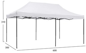 ΚΙΟΣΚΙ/GAZEBO MATTHEW HM6312 ΠΤΥΣΣΟΜΕΝΟ-ΣΚΕΛΕΤΟΣ ΜΕΤΑΛ.ΜΑΥΡΟΣ-ΛΕΥΚΟ ΥΦΑΣΜΑ 3x6x3,10Yμ