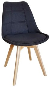 Καρέκλα Τραπεζαρίας Ξύλινη Bianca Black Dark Grey Ύφασμα 49Χ53Χ82εκ Το προϊόν πωλείται ως σετ 4 τεμαχιων