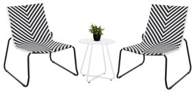 Σετ κήπου Lounge PONY 3 τμχ C21193.02 Μέταλλο &amp; Συνθ. Rattan σε Λευκό - Μαύρο 66x68x75 εκ.