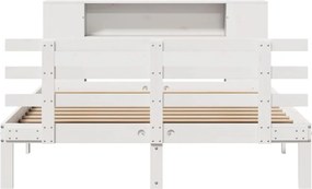 vidaXL Κρεβάτι Βιβλιοθήκη Χωρίς Στρώμα 140x200 εκ Μασίφ Ξύλο Πεύκο