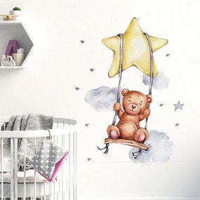 Παιδικά Αυτοκόλλητα Τοίχου Sipo Bear On Swing SIP-WS63034