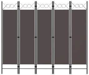 Διαχωριστικό Δωματίου με 5 Πάνελ Ανθρακί 200 x 180 εκ. - Ανθρακί