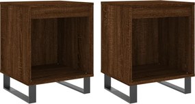 vidaXL Κομοδίνα 2 τεμ. Καφέ Δρυς 40 x 35 x 50 εκ. από Επεξεργ. Ξύλο