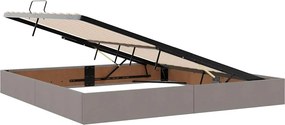 vidaXL LED Κρεβάτι αποθήκευσης με στρώμα Taupe 200 x 200 cm Ύφασμα
