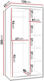 Ντουλάπα Wika 120 συρόμενη-Cashmere