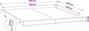 vidaXL Ανταλλακτικό Ύφασμα Τέντας Καφέ 300x250 εκ. Πολυεστέρας