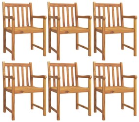 vidaXL Καρέκλες Κήπου 6 τεμ. 56 x 55,5 x 90 εκ. από Μασίφ Ξύλο Ακακίας