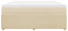 vidaXL Κρεβάτι Boxspring με Στρώμα Κρεμ 180x200 εκ. Υφασμάτινο