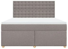 vidaXL Κρεβάτι Boxspring με Στρώμα Taupe 180x200 εκ. Υφασμάτινο