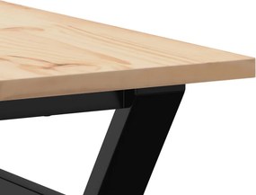 vidaXL Τραπεζάκι Σαλονιού Πλαίσιο Υ 80x80x45εκ Μασίφ Πεύκο/Ατσάλι