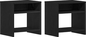vidaXL Κομοδίνα 2 τεμ. Μαύρη Δρυς 40x30x40 εκ. από Τεχνητό Ξύλο