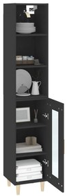 vidaXL Ντουλάπι Μαύρο 34,5 x 34 x 180 εκ. από Επεξεργασμένο Ξύλο