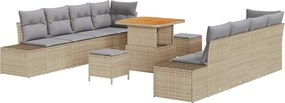 vidaXL Σετ Καναπέ Κήπου με μαξιλάρι Μπεζ 80 x 80 x 71 cm Πολυ ράταν
