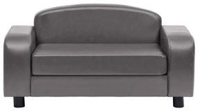 Καναπές-Κρεβάτι Σκύλου Γκρι 80x50x40 εκ. από Συνθετικό Δέρμα - Γκρι