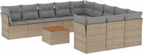 vidaXL Patio Sofa Set 11-θέσια Μίξη μπεζ και ανοιχτό γκρι