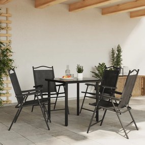 vidaXL Πτυσσόμενες καρέκλες 4 τεμ. Melange Grey Steel και Textilene