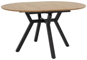 Tραπέζι Frances pakoworld επεκτεινόμενο MDF sonoma-μαύρο 100-140x100x75εκ (1 τεμάχια)