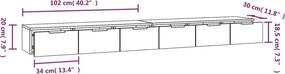 vidaXL Ντουλάπια Τοίχου 2 τεμ. Λευκό. 102x30x32 εκ. Επεξ. Ξύλο