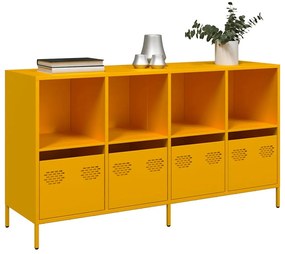 vidaXL Sideboard Μουστάρδα κίτρινη 135x39x73,5 cm Ψυχρής έλασης χάλυβα