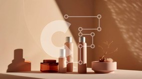 Intra Συλλεκτικό Ξύλινο Παζλ Plywood  4mm - Συλλογή προϊόντων ομορφιάς σε λευκή επιφάνεια Σε Ξύλινο Κουτί - Διαστάσεις Puzzle: 10x10 cm – 25 κομμάτια