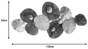 Διακοσμητικό τοίχου Salie Inart μέταλλο σε χρυσή-ροζ-κόκκινη απόχρωση 120x59x7εκ