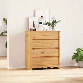 vidaXL Κομοδίνο με συρτάρι Καφέ 76.5 x 40 x 91 εκ Μασίφ ξύλο πεύκου