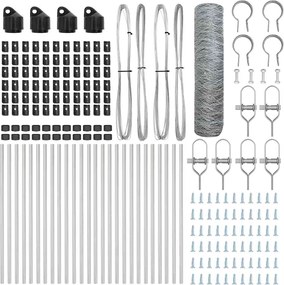 vidaXL Στύλος Περιφράξεων Ασημί 50 x 0,8 μ (50 mm δίχτυ) Ατσάλι