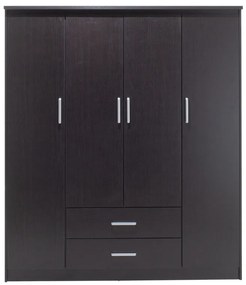 Ντουλάπα ρούχων τετράφυλλη OLYMPUS pakoworld χρώμα wenge 159x57x183εκ