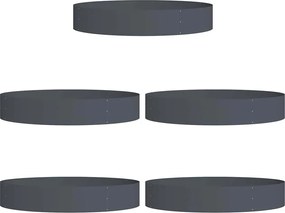 vidaXL Δακτύλιος γλάστρας 5 pcs Ανθρακί 120 x 120 x 20 εκ.