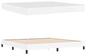 vidaXL Κρεβάτι με στρώμα Καθαρό Λευκό 200 x 200 cm Τεχνητό δέρμα