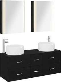 vidaXL Σετ Επίπλων Μπάνιου 5 pcs Μαύρη Δρυς