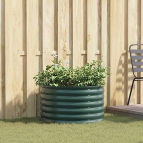 vidaXL Υπερυψωμένη Ζαρντινιέρα Πράσινο 80 x 80 x 44 cm Ατσάλι