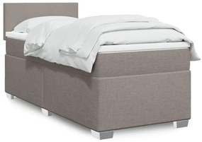 Κρεβάτι Boxspring με Στρώμα Taupe 90x200 εκ. Υφασμάτινο - Μπεζ-Γκρι