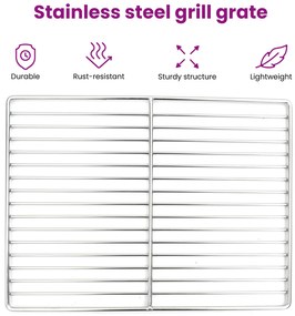 vidaXL BBQ Grill Grate Ορθογώνιο 40x30 εκ. 304 Ανοξείδωτο Ατσάλι