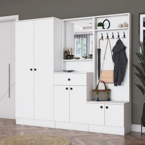 Έπιπλο Εισόδου Λευκό CRUPE 199.4x37.5x182.2