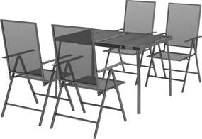 vidaXL Σετ Τραπεζαρίας Κήπου 5 Τεμαχίων Ανθρακί από Ατσάλι