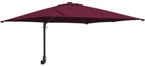 vidaXL Ομπρέλα Κήπου Κόκκινο, Μαύρο 248.5 x 247.5 x 160 εκ.