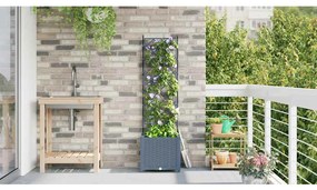 vidaXL Κηποτινάκι με Τρέλα Ανοιχτό γκρι 40 x 40 x 143 εκ. PP